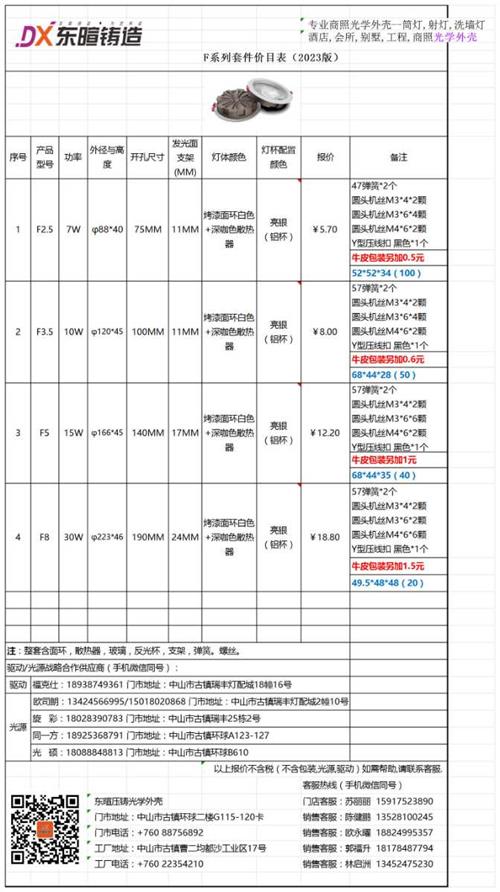 F系列报价