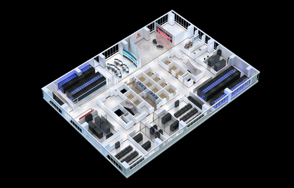 南京IDC網(wǎng)絡(luò)機(jī)房效果圖制作|智慧園區(qū)綜合大樓機(jī)房俯視圖設(shè)計(jì)
