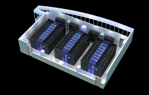 某职业技术学院机房建设效果图制作|济南机房项目承接俯视图