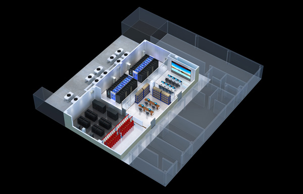 成都熱通道機房產品效果圖制作|冷通道|精密空調效果圖設計
