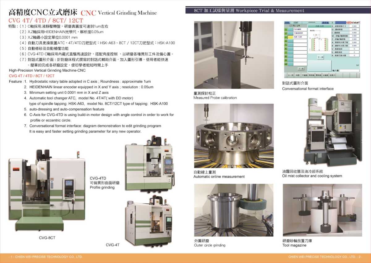 臺灣建韋 CHIENWEI 2021 立式磨床目錄