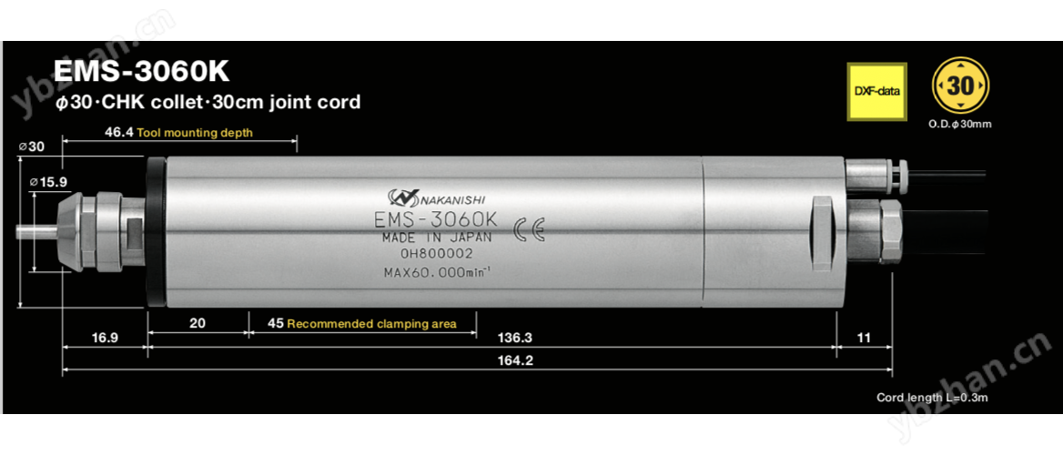 MS-3060K 高速主軸馬達（一體式）轉速60000日本NAKANISHI 