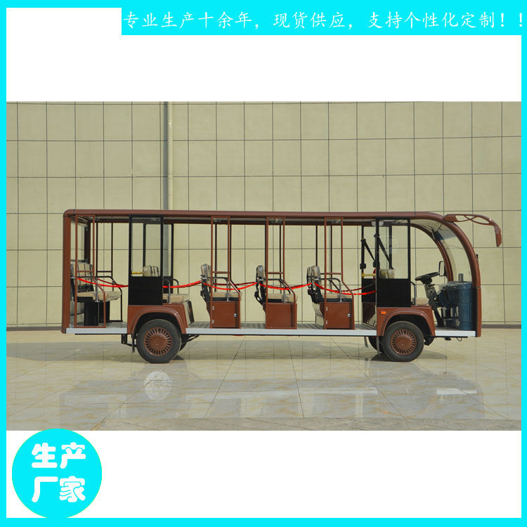 赤壁市古城接待游覽車 17座敞開式仿古觀光車 公園電動車