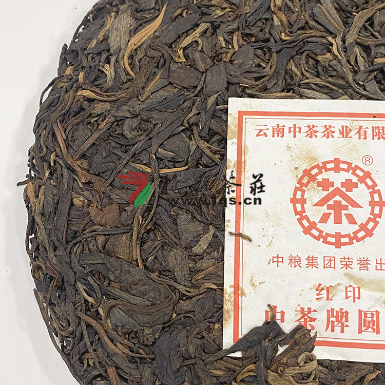 中茶牌紅印圓茶2011年云南七子餅普洱生茶357g中糧茶葉原始圖片3