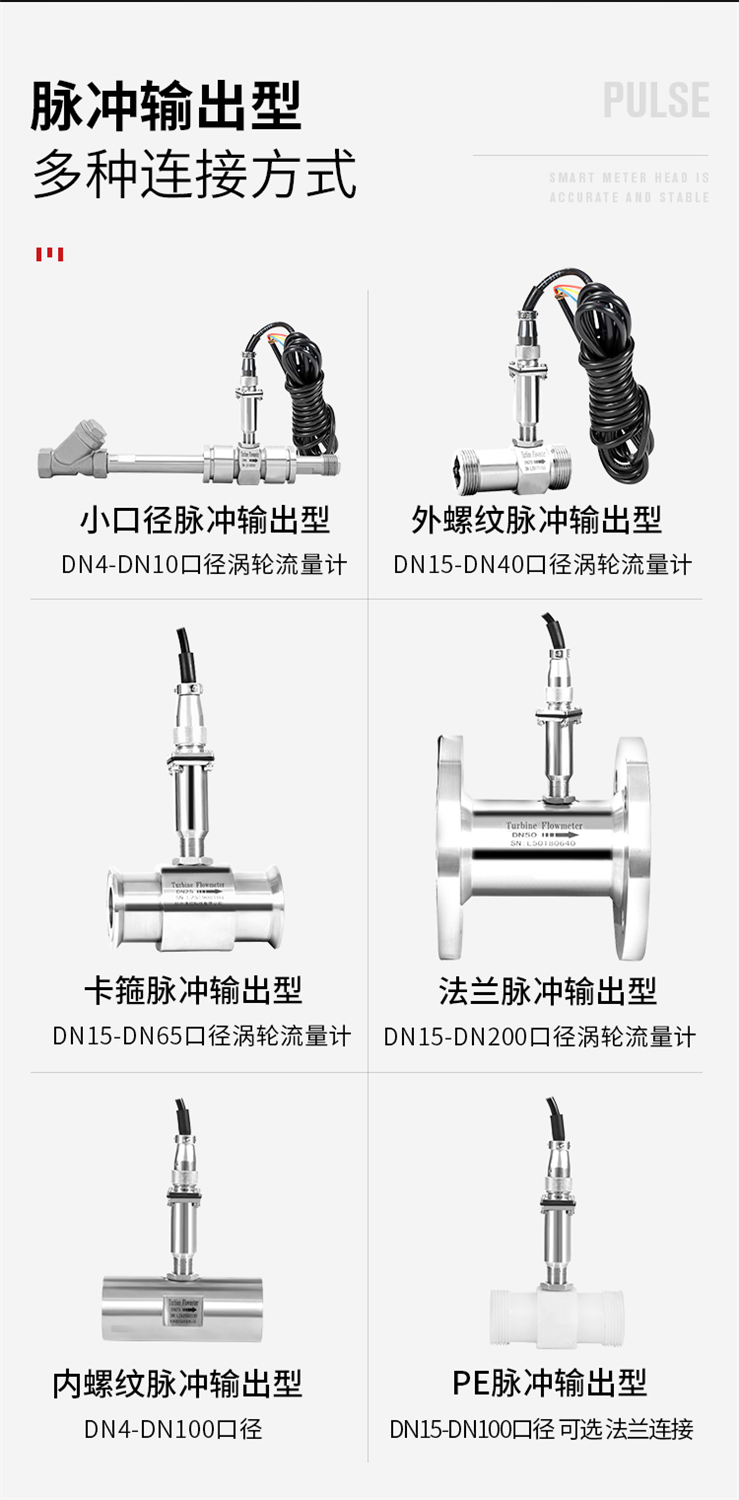 脈沖輸出型渦輪流量傳感器甲醇酒精柴油計量表