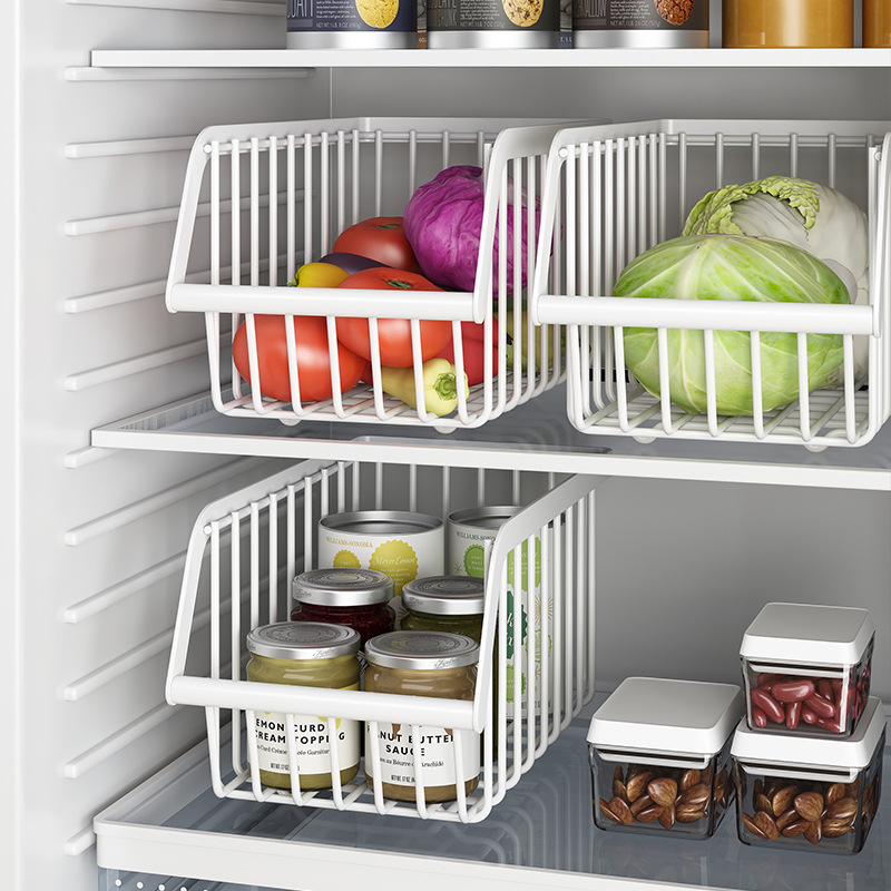 Home Storage & Organization Storage Baskets Metal Wire fridge storage rack