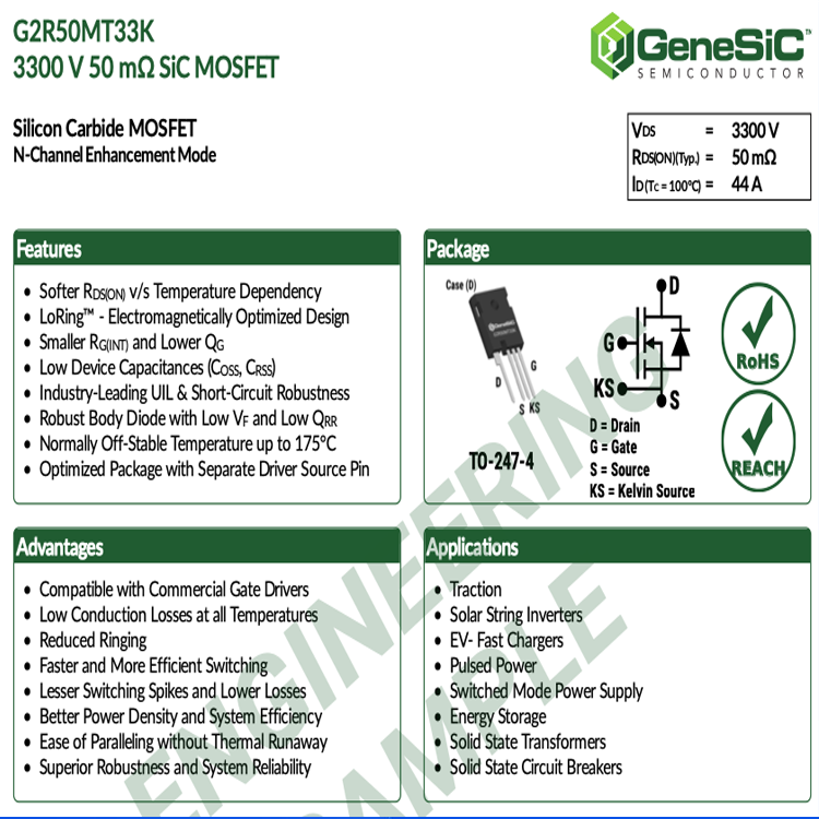 代理Genesic半導體公司全線產(chǎn)品G2R50MT33K