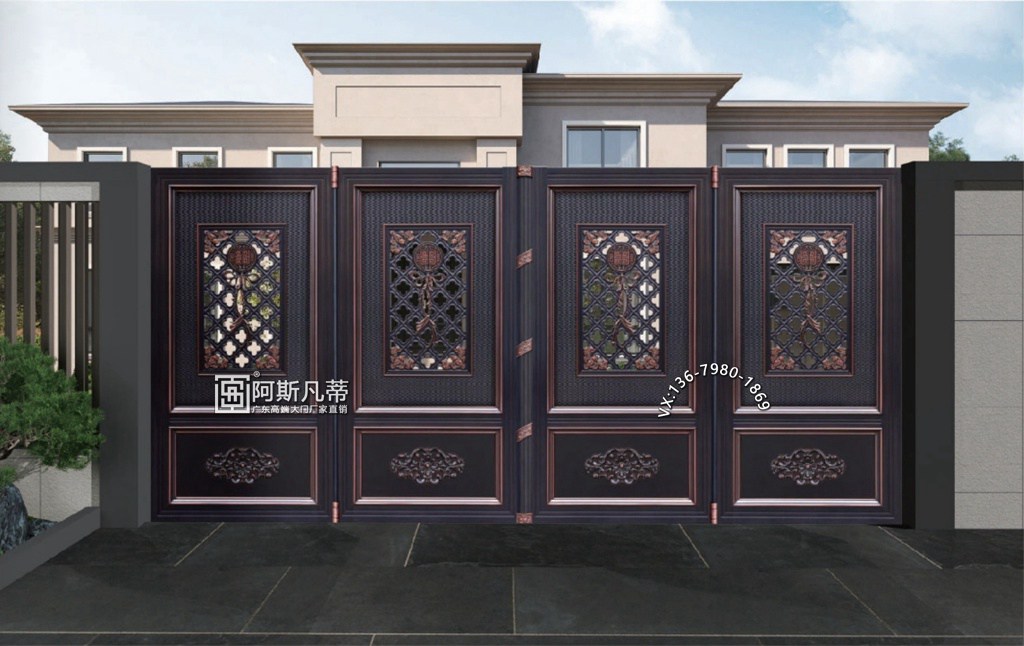 青島鋁合金大門農(nóng)村別墅院子大門原始圖片3