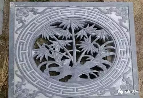 寺廟中式石雕窗花鏤空窗花浮雕