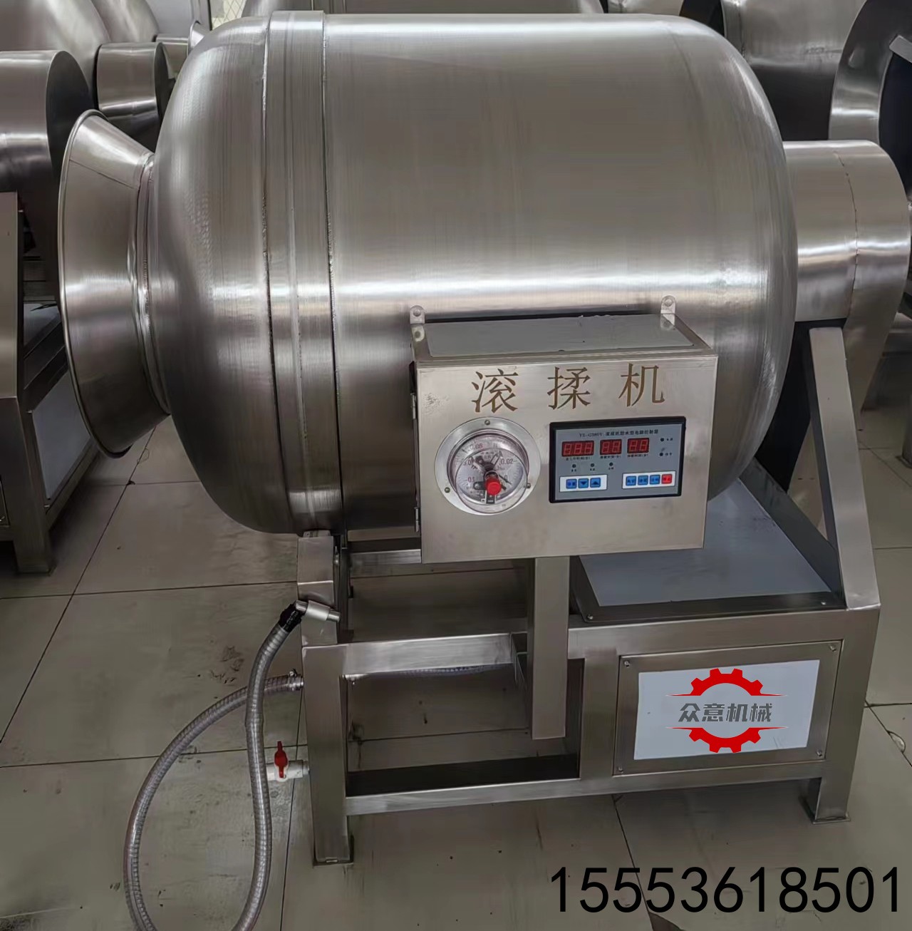 1000型不銹鋼真空滾揉機 牛肉豬肉真空滾揉機 臘肉腌制設備原始圖片2