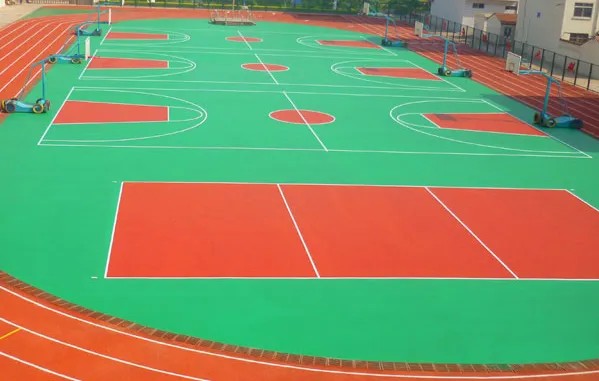 西安咸陽渭南寶雞硅PU運動場地， 硅PU籃球場地原始圖片2