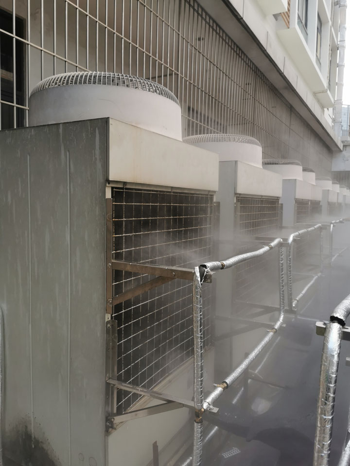 空調霧化噴淋水冷|空調外機噴霧降溫設備