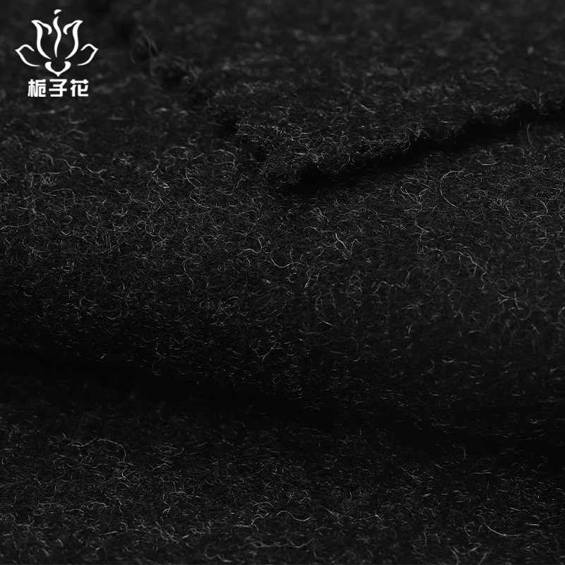 供應黑灰法蘭呢粗紡面料 100羊毛面料布 大衣外套面料原始圖片3