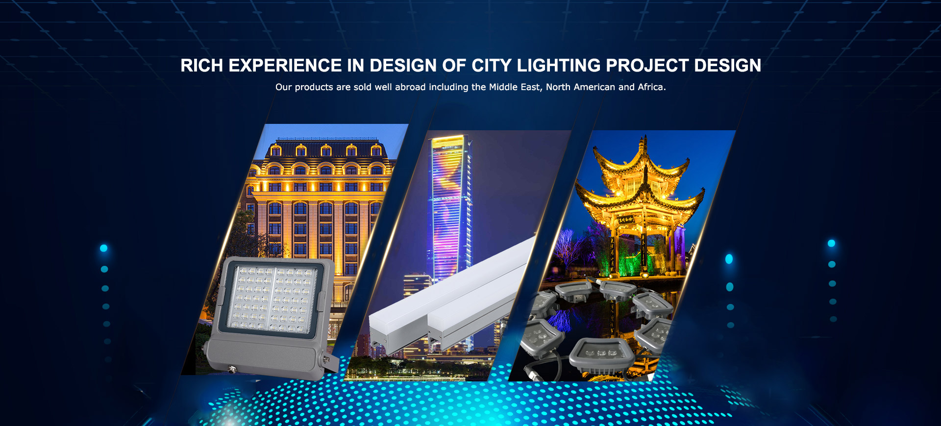 Rich experience in design of city lighting project design