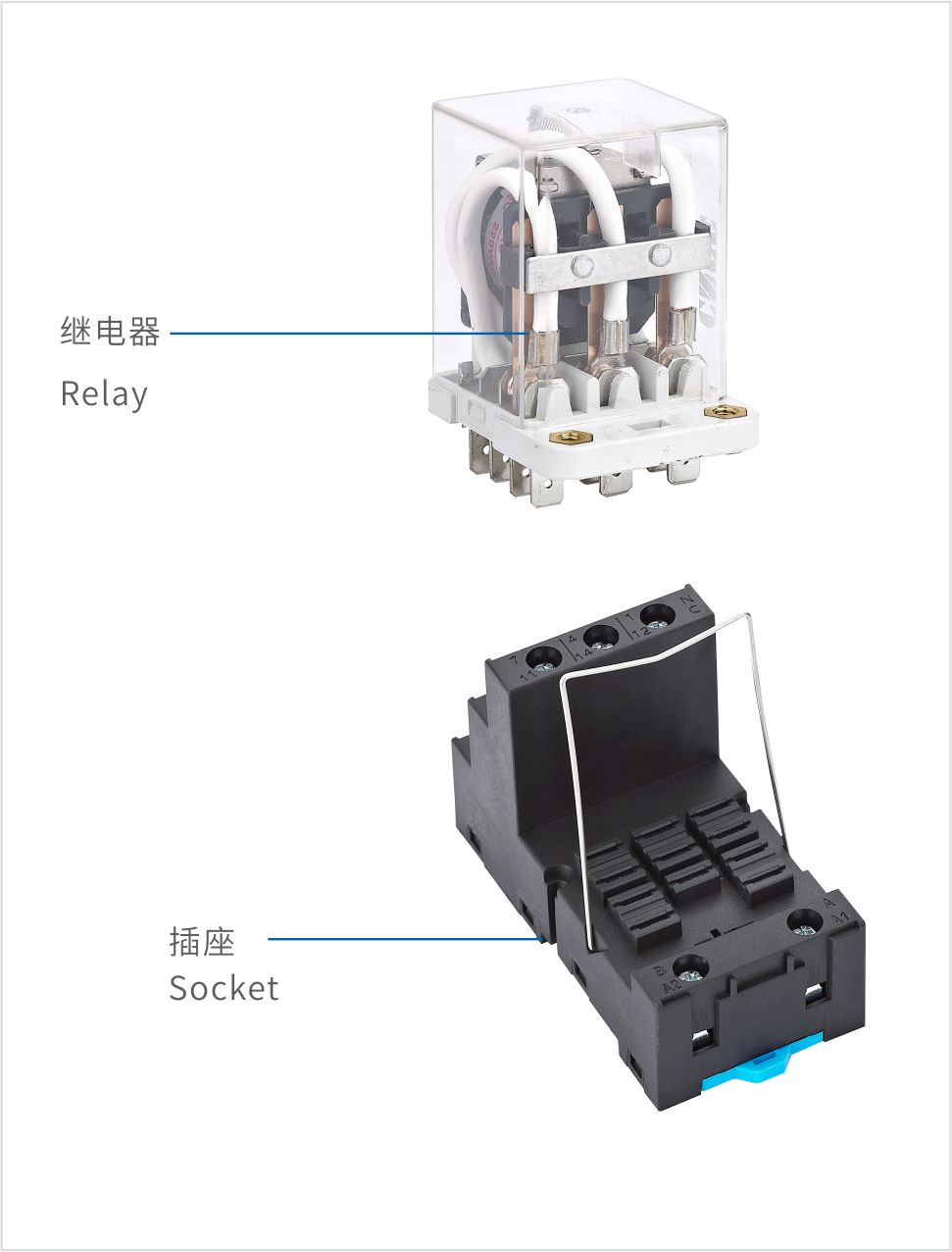  濟(jì)南JQX-38F大功率繼電器三開三閉40A帶底座