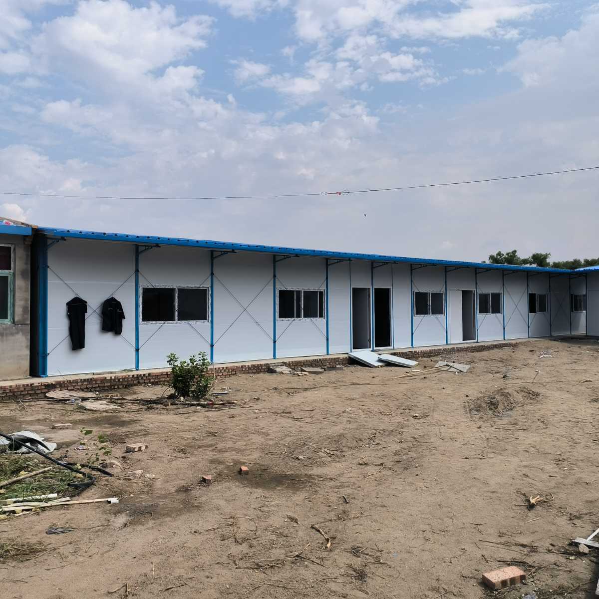靈石巖棉板彩鋼房拆裝工地K式房施工隊原始圖片3