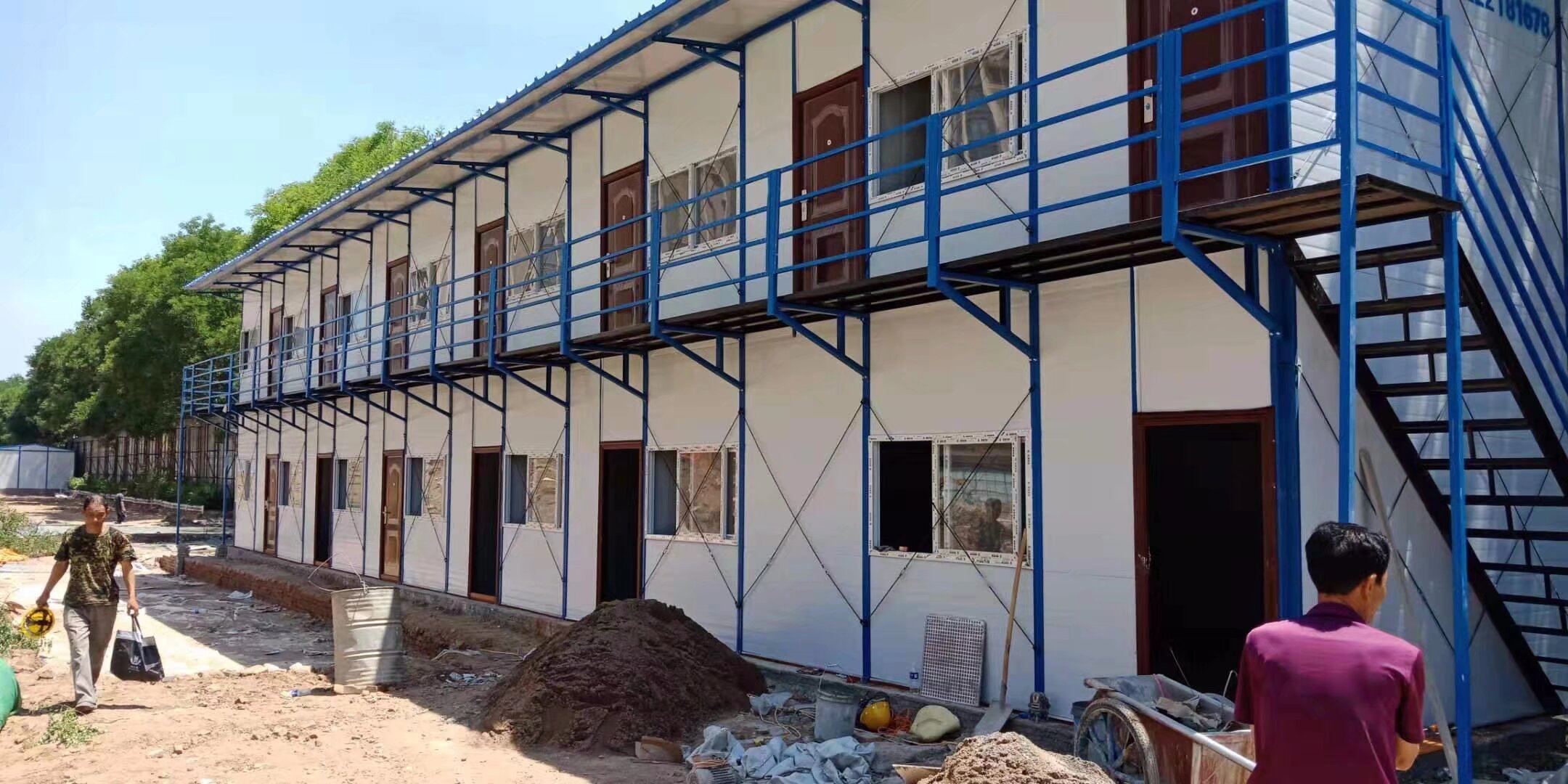 清徐工地活動房搭建施工弧型彩鋼棚料棚