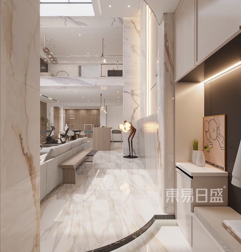 別墅設(shè)計(jì)|450m2 摒棄復(fù)雜元素，以更簡(jiǎn)潔的、硬朗的直線條代替 原始圖片3