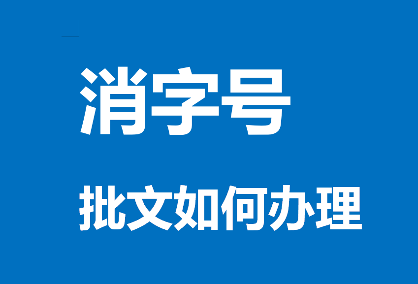 如何申请消字号批文批号