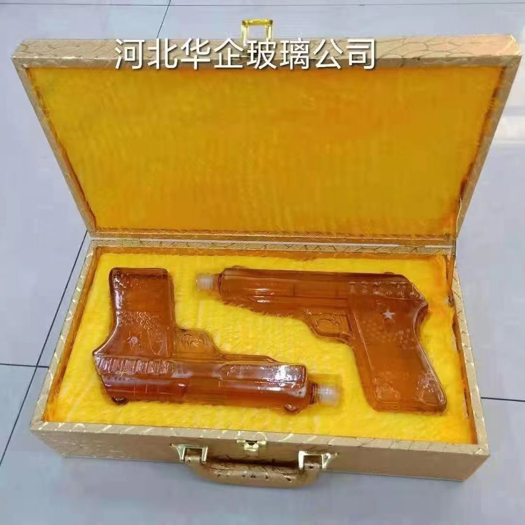 河間華企吹制玻璃酒瓶槍造型玻璃工藝酒瓶高硼硅玻璃酒瓶原始圖片3