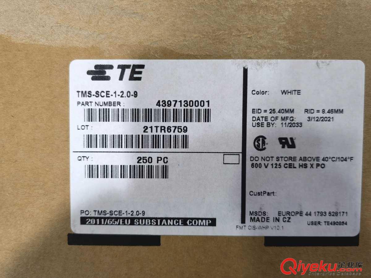 常備庫存  TE熱縮標識套  TMS-SCE-3/4-2.0-9原始圖片2