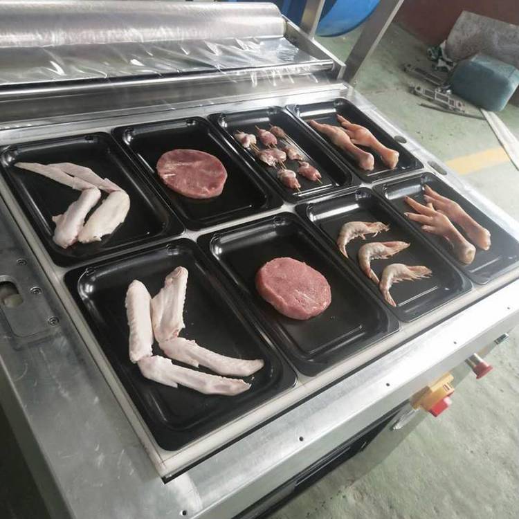 金鯧魚自動貼體真空包裝機 泰富鲅魚350小型保鮮膜封口機