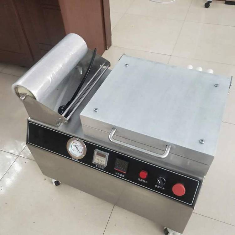 金鯧魚自動貼體真空包裝機 泰富鲅魚350小型保鮮膜封口機原始圖片2