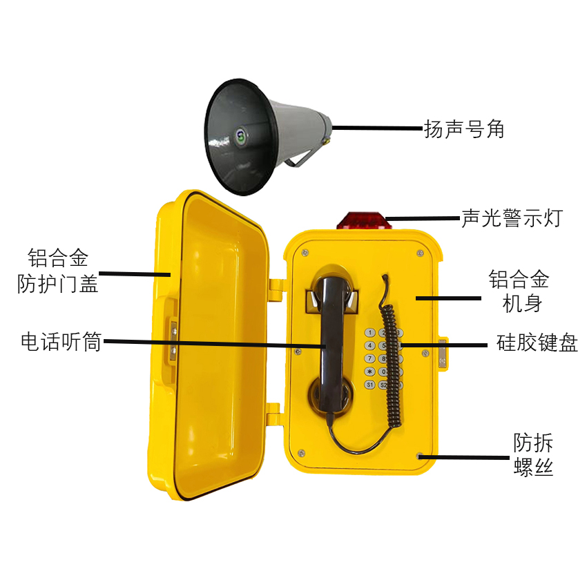 思璞 隧道擴音呼叫系統支持一鍵應急預警隧道應急電話機 