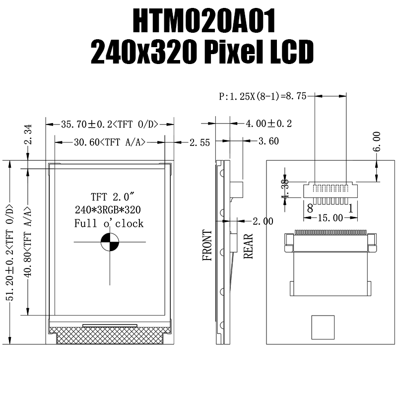 2寸TFT模組液晶顯示屏240*320分辨率MCU SPI-4L接口原始圖片3